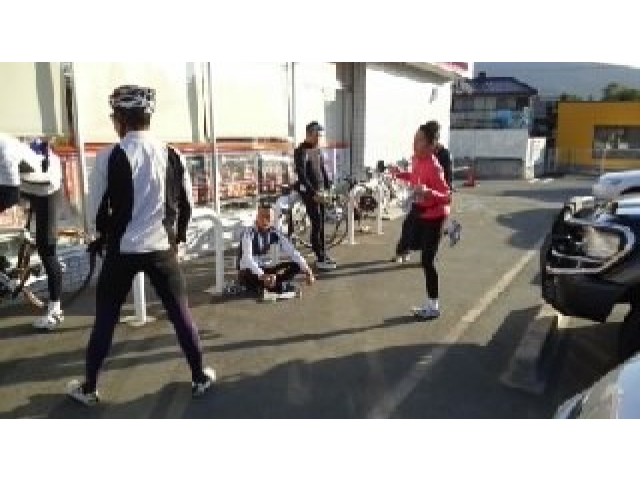 バイク練習・休憩中