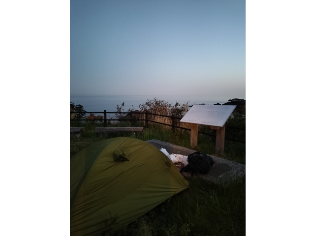 尖閣湾を見ながら就寝っす💤