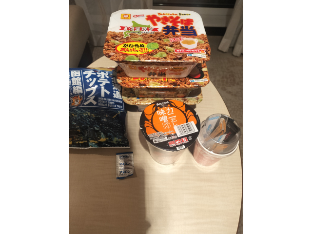 食料の準備も万全！焼きそば弁当最高(^^♪